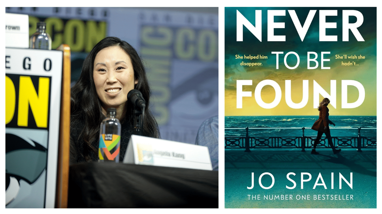 Angela Kang speaking at the 2018 San Diego Comic Con International, for "The Walking Dead", at the San Diego Convention Center in San Diego, California.